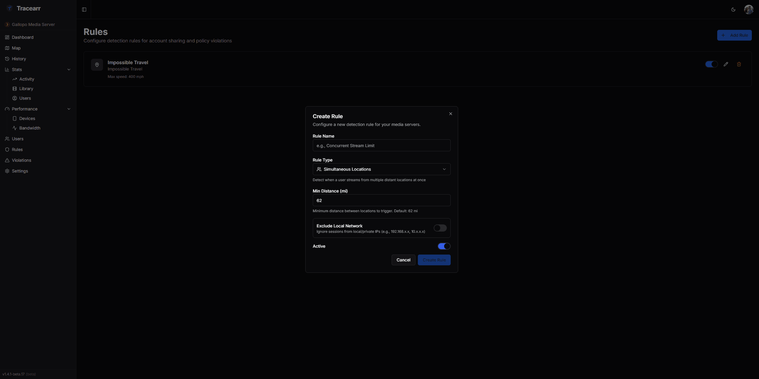 Detection rules configuration